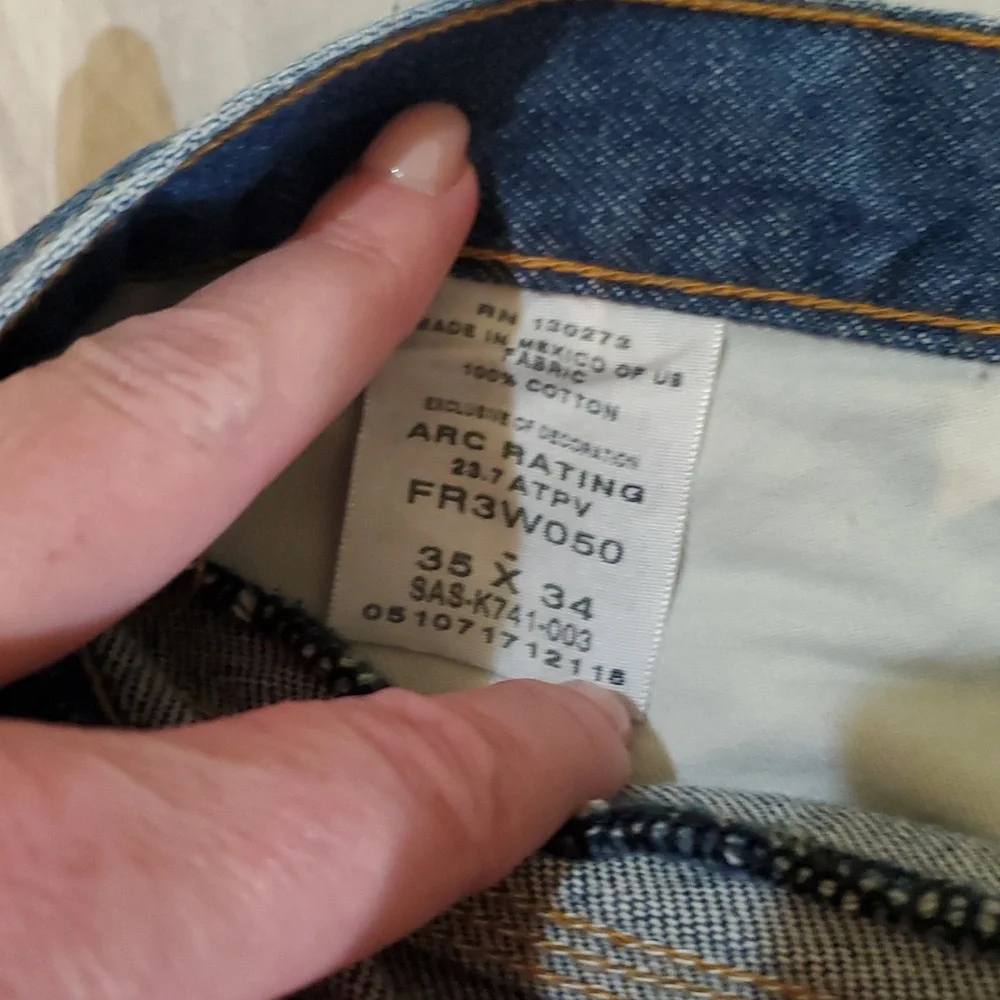 Wrangler FR Riggs Workwear Mens  Blue Jeans sz 35 ×34